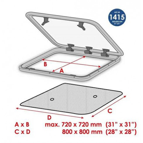 Muskietennet vluchtluik 72x72 cm