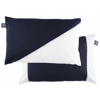 Buitenkussen set van 2 Navy-wit