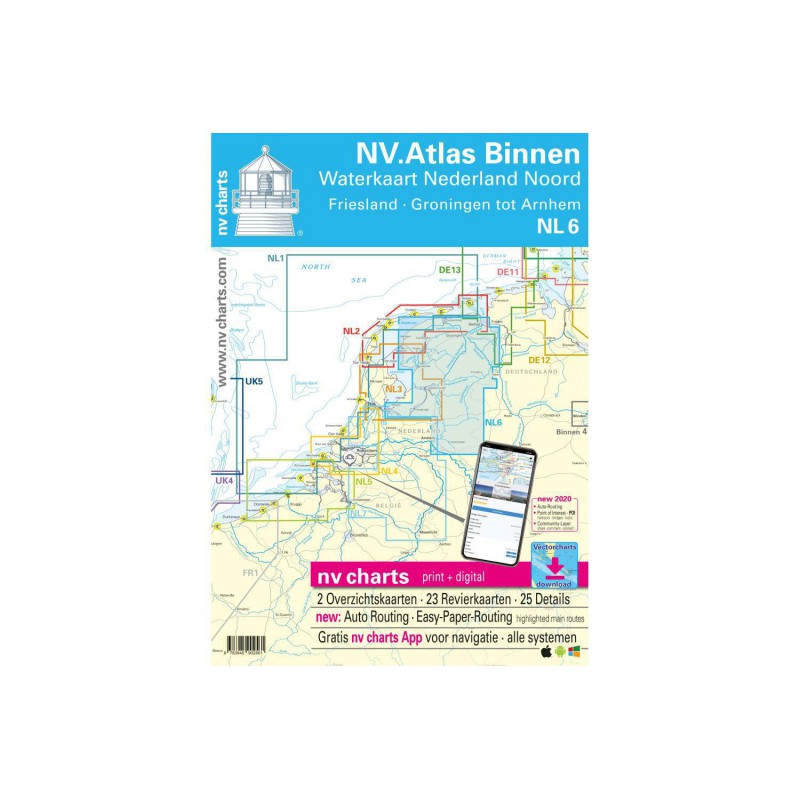 NV Atlas Nederland NL 6 - BINNEN - WATERKAART NEDERLAND NOORD