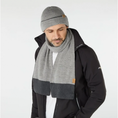 Tipped Beanie & Scarf Gift Set Grey Melange