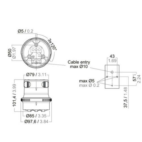 Serie 34 led driekleur zwart