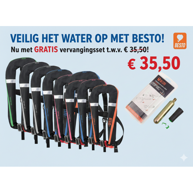 Comfort fit 180N zwart/blauw