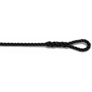 Fenderlijn met oog zwart 10mm-2,5m