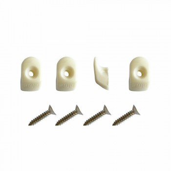 Wiite Haakjes met schroeven 4 stuks