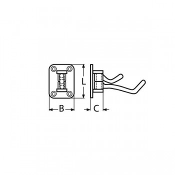 Kledinghaak 43 x 55 x 20mm Draaibaar