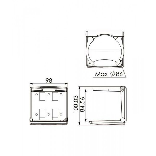 Bekerhouder inkklapbaar en verstelbaar grijs