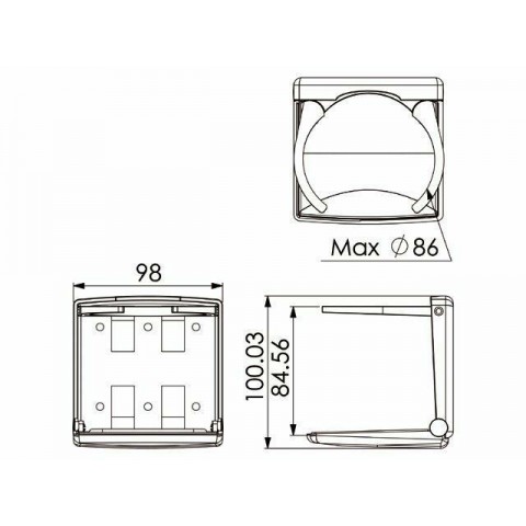Bekerhouder inklapbaar en verstelbaar zwart